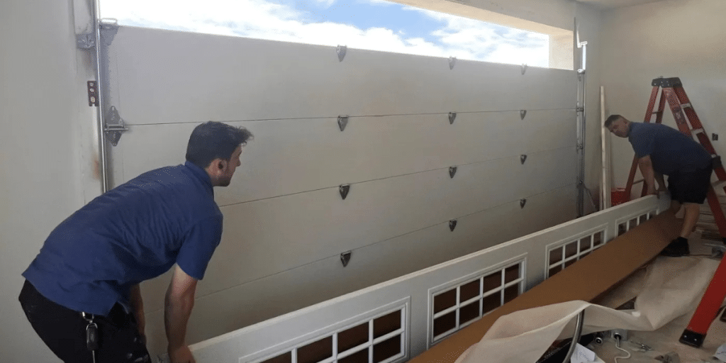 Installing large garage door