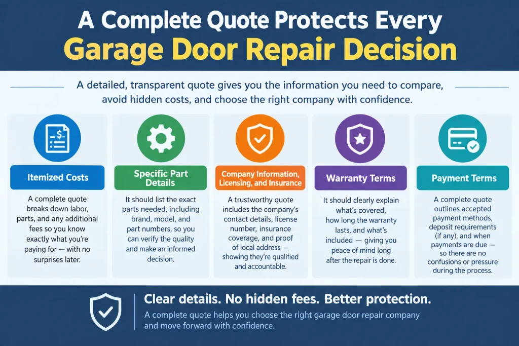 A Complete Quote Protects Every Garage Door Repair Decision